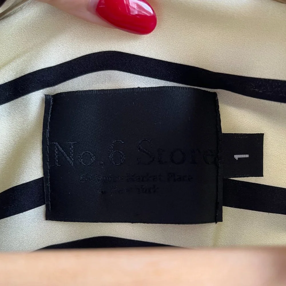 No. 6 Store Black and White Stripe Silk Shirt Dress XS S - Picture 2 of 5